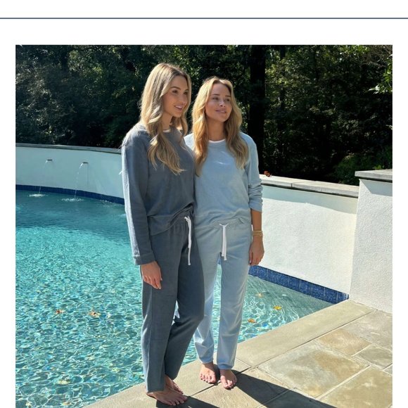 🧵Soft Slate Cool • Erin Gray Toweling Pants • NWT Boutique Comfor - Picture 2 of 5